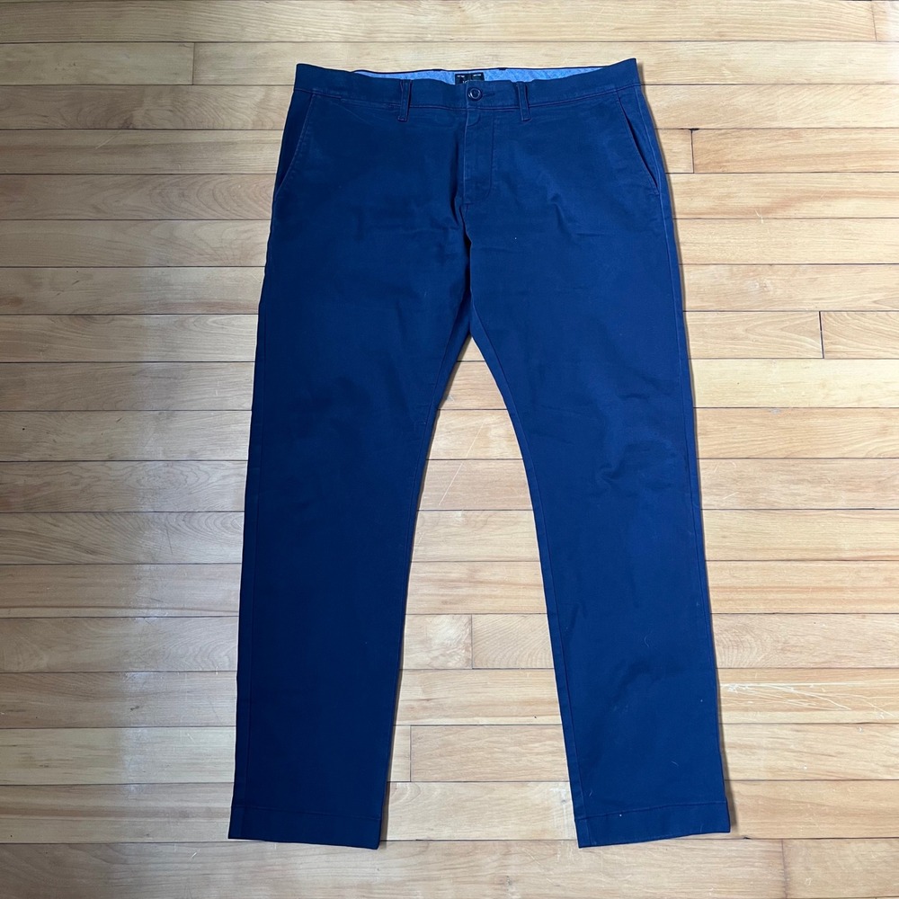 J.Crew 484 Slim Fit Chino Pants Mens 33x30 Navy Blue Cotton Twill Trousers